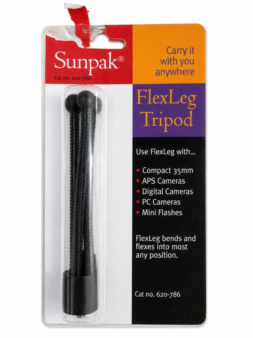 Sunpak FlexLeg Compact Flexible Mini Camera Tripod (620-786)